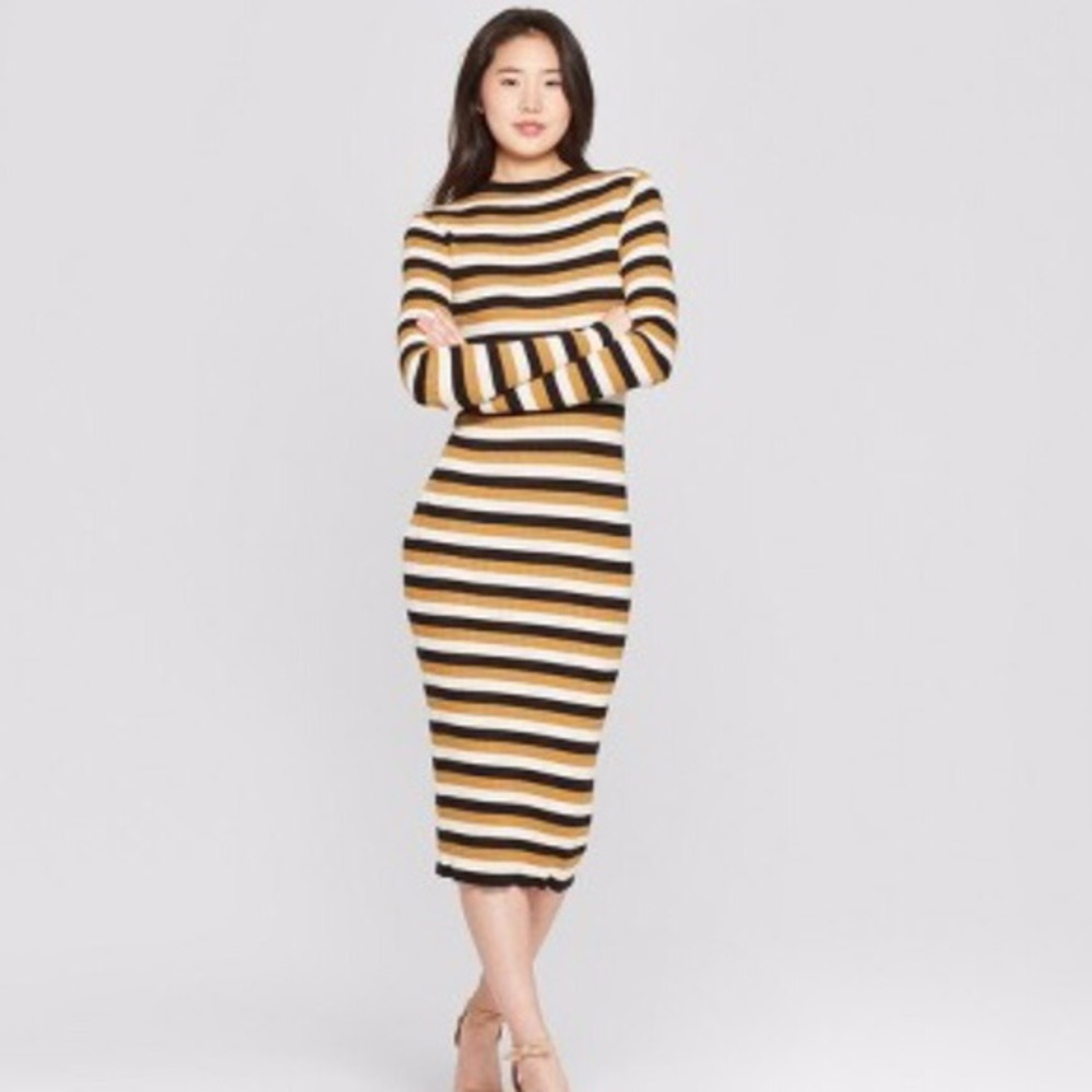 Ribbed Sweater Midi Dress